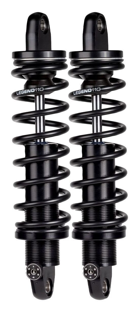 Amortiguadores Legend Suspension Revo-A Coil para Harley Sportster 2004-2022, 14"/Standard Duty/Negro [Caja abierta]