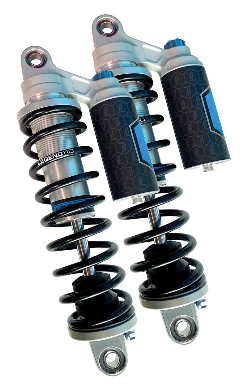Amortiguadores Legend Suspension REVO-ARC con depósito para Harley