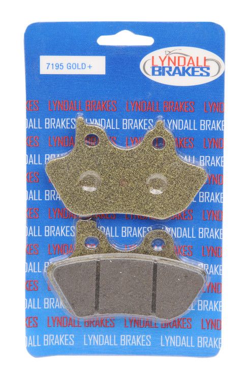 Pastillas de freno delanteras y traseras Lyndall Brakes Gold-Plus para Harley
