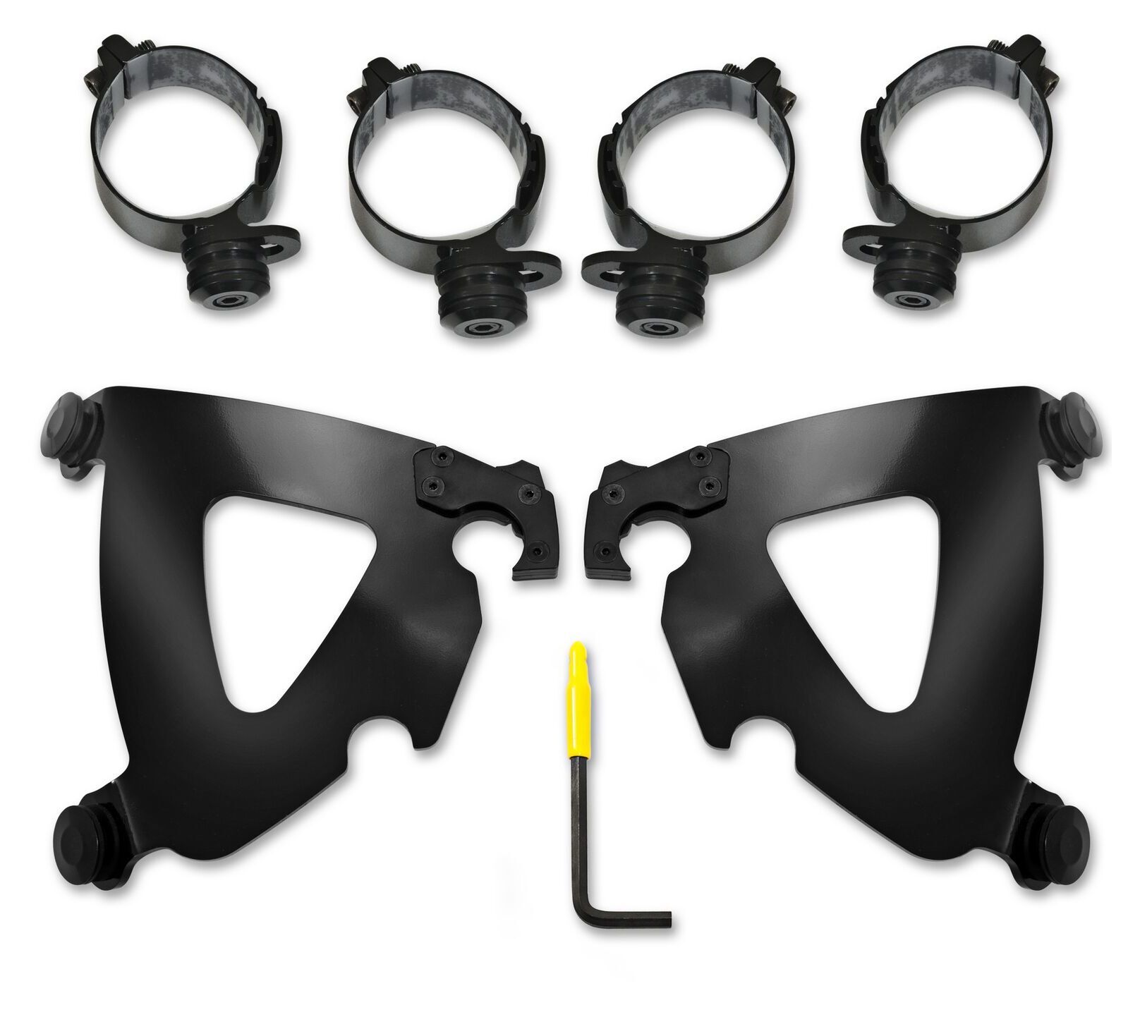 Kit de montaje de bloqueo de gatillo Memphis Shades Road Warrior para Harley FLSB/FXLRS 2018-2026, pulido [Previamente instalado]