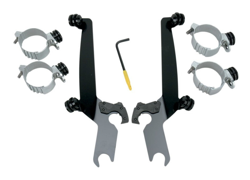 Kit de montaje de bloqueo de gatillo Memphis Shades Sportshield para Harley Dyna/Softail 2006-2026, pulido [Caja abierta]