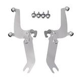 Kit de montaje de bloqueo de gatillo Memphis Shades Sportshield para Harley Softail 1986-2017 con barra de luces OEM / Pulido [Previamente instalado]