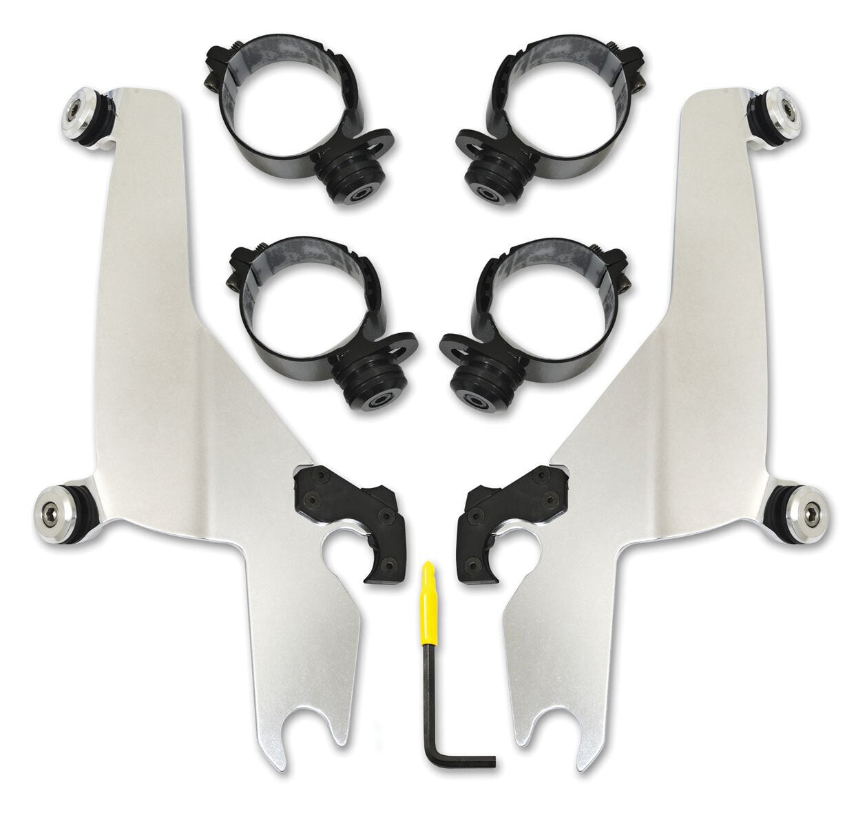 Kit de montaje de bloqueo de gatillo Memphis Shades Sportshield para Harley Softail FLSL 2018-2021, pulido [Caja abierta]