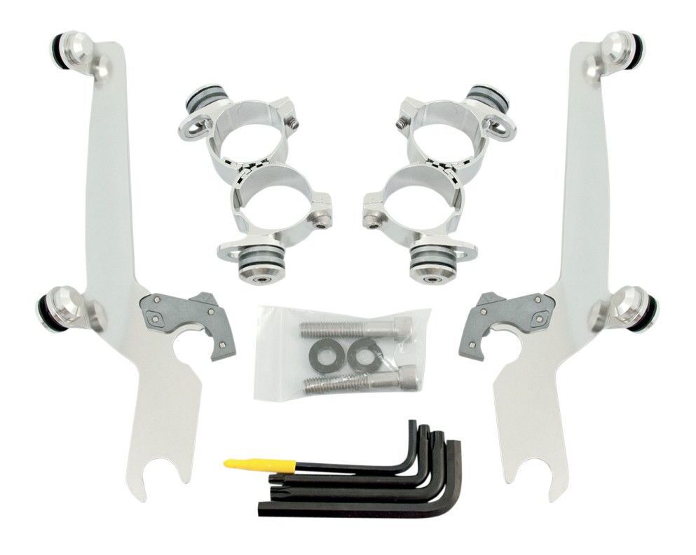 Kit de montaje de bloqueo de gatillo Memphis Shades Sportshield para Harley Sportster Forty-Eight 2010-2015, pulido [Caja abierta]