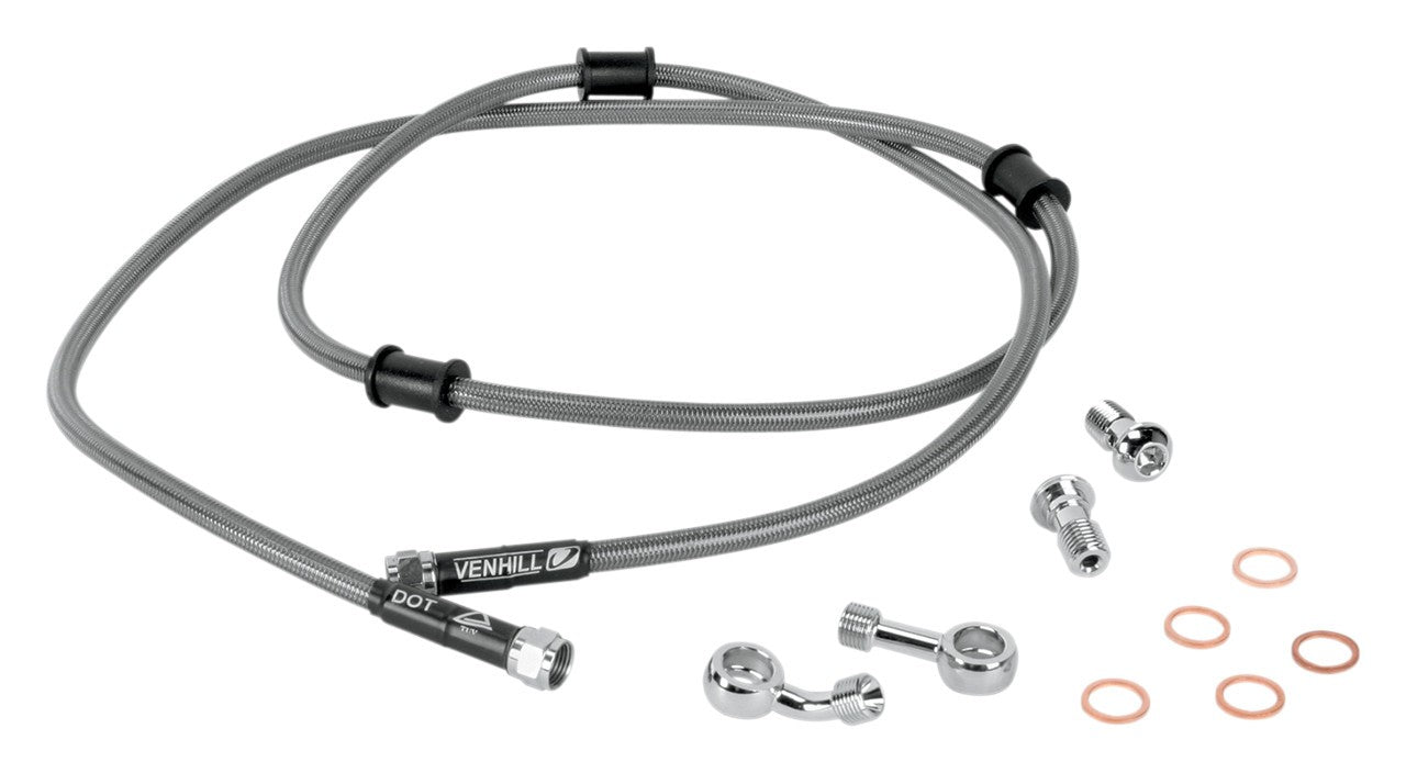 Línea de freno delantera trenzada de acero inoxidable Moose Racing