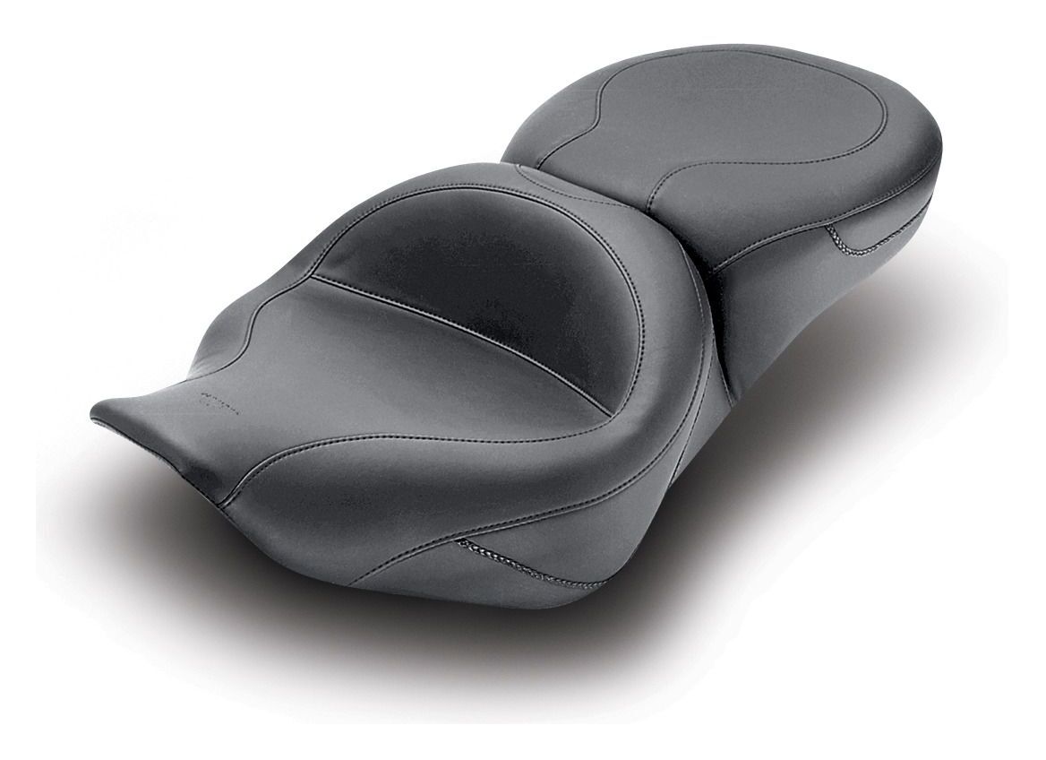 Asiento Mustang Touring Estándar para Harley Road King / Street Glide 1997-2007, liso, con pernos centrados en negro perlado [Previamente instalado]