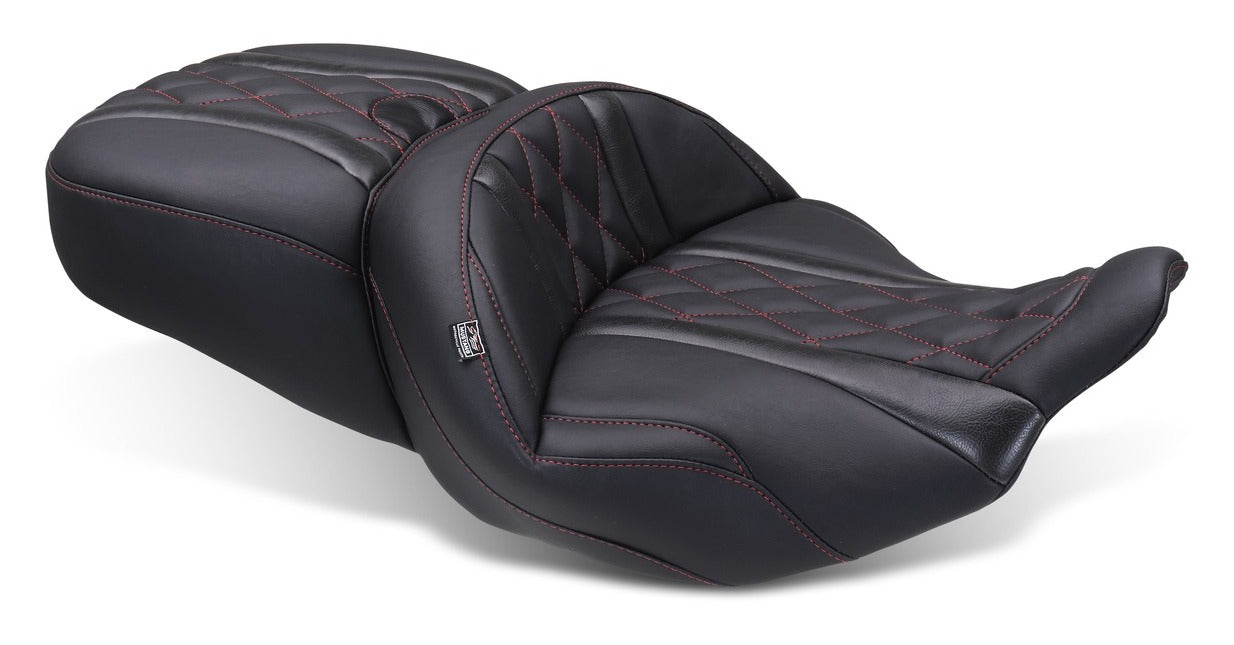 Asiento doble de una pieza Mustang Super Touring Deluxe Diamond para Harley FLHX/FLTRX 2023-2026