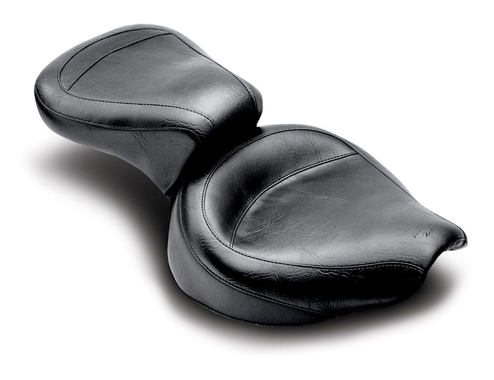Asiento Mustang Wide Touring liso para Harley FL/FX (1958-1984) [Instalación previa]