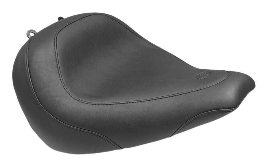 Asiento individual Mustang Wide Tripper Smooth para Harley Softail Breakout 2018-2026, negro/sin respaldo [Previamente instalado]