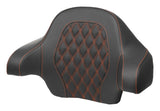 Cojín de respaldo Saddlemen RoadSofa LS con costuras enrejadas para Harley Touring (2014-2026)