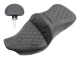 Asiento doble Saddlemen Roadsofa LS con costuras de celosía para Harley