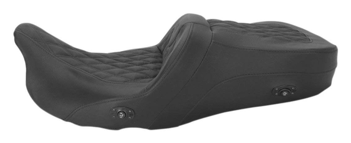 Asiento doble Saddlemen Roadsofa LS con costuras de celosía para Harley