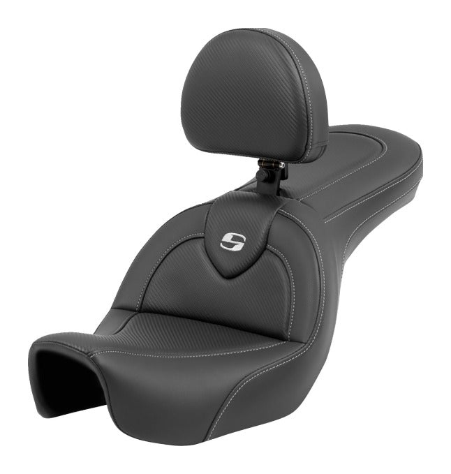 Asiento doble de fibra de carbono Saddlemen Roadsofa CF para Harley
