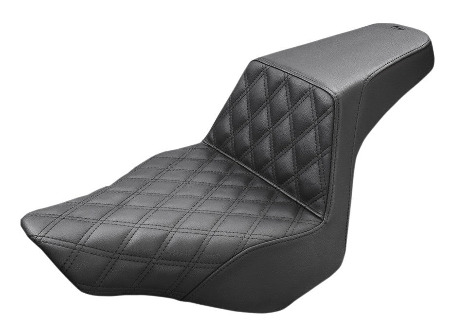 Asiento Saddlemen Step-Up LS con costuras de celosía para Harley