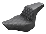 Asiento Saddlemen Step-Up LS con costuras de celosía para Harley