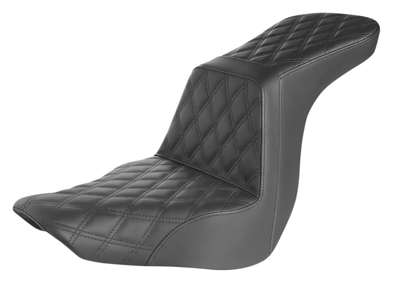 Asiento Saddlemen Tour Step-Up LS con costuras de celosía para Harley