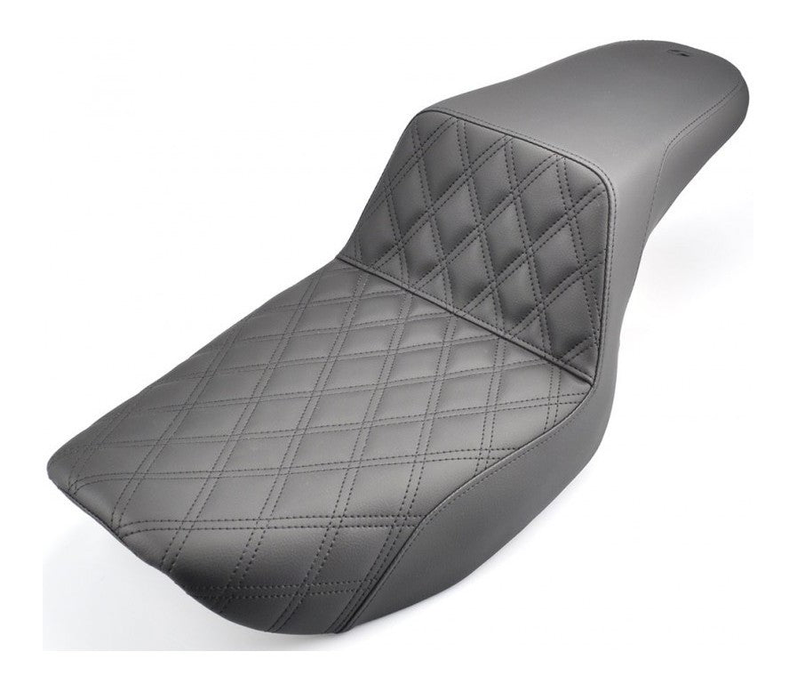 Asiento Saddlemen Step-Up LS con costuras de celosía para Harley