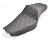 Asiento Saddlemen Step-Up LS con costuras de celosía para Harley