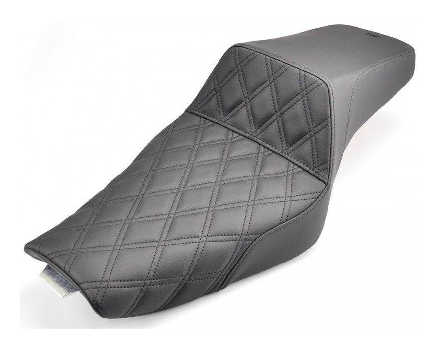 Asiento Saddlemen Step-Up LS con costuras de celosía para Harley
