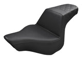Asiento Saddlemen Step-Up LS con costuras de celosía para Harley