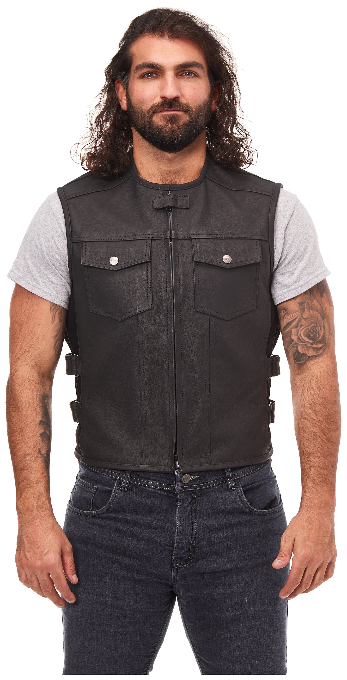 Street & Steel Brawler Chaleco de cuero