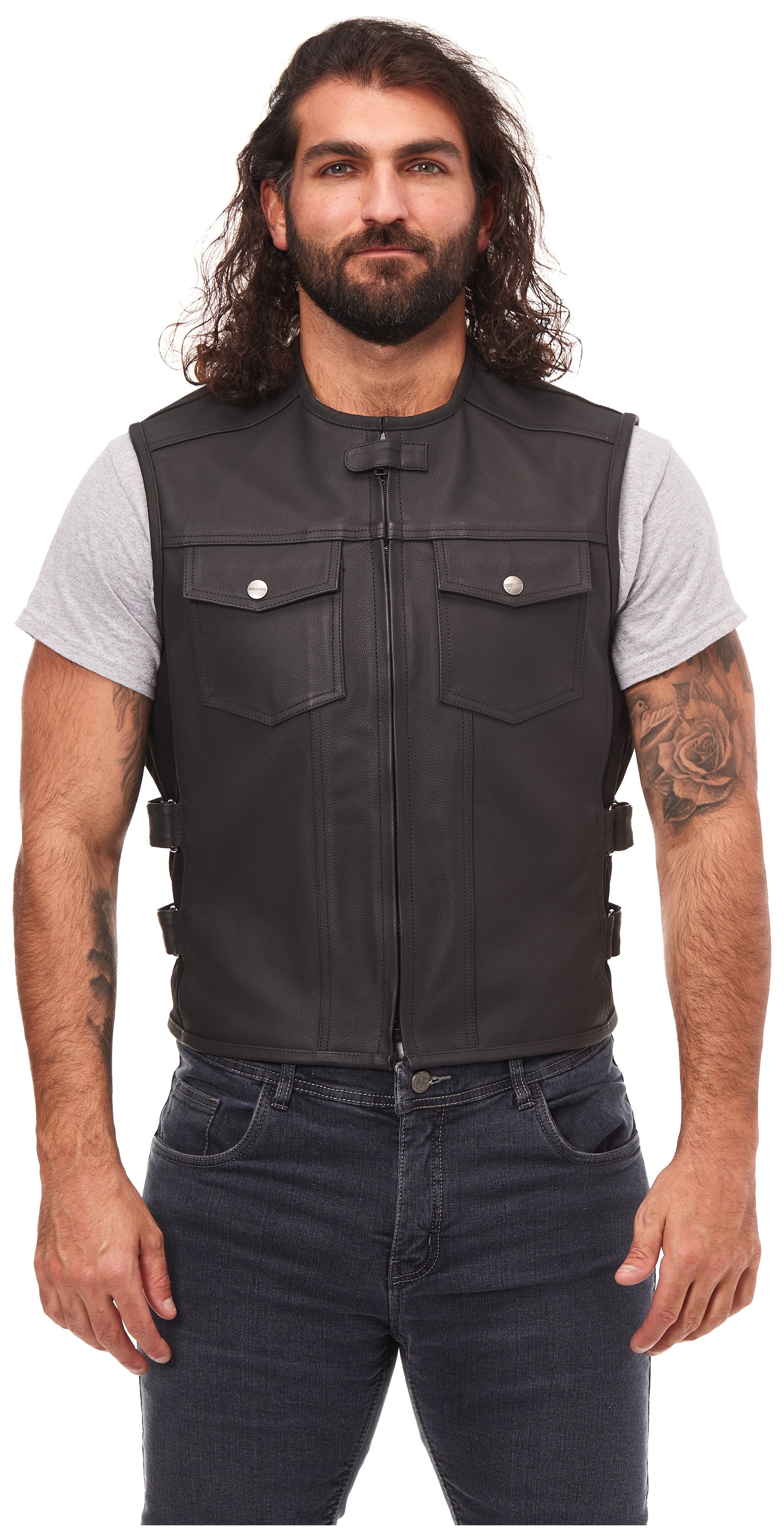 Street & Steel Brawler Chaleco de cuero