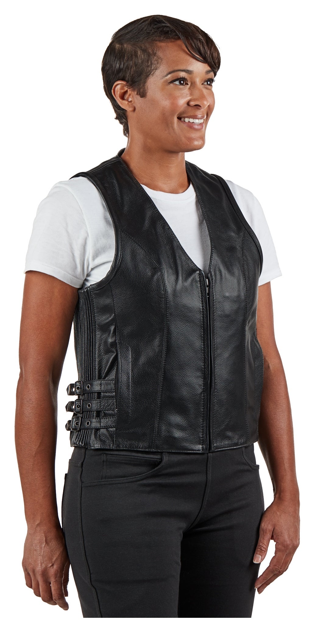 Street & Steel Nightstar Chaleco de cuero para mujer