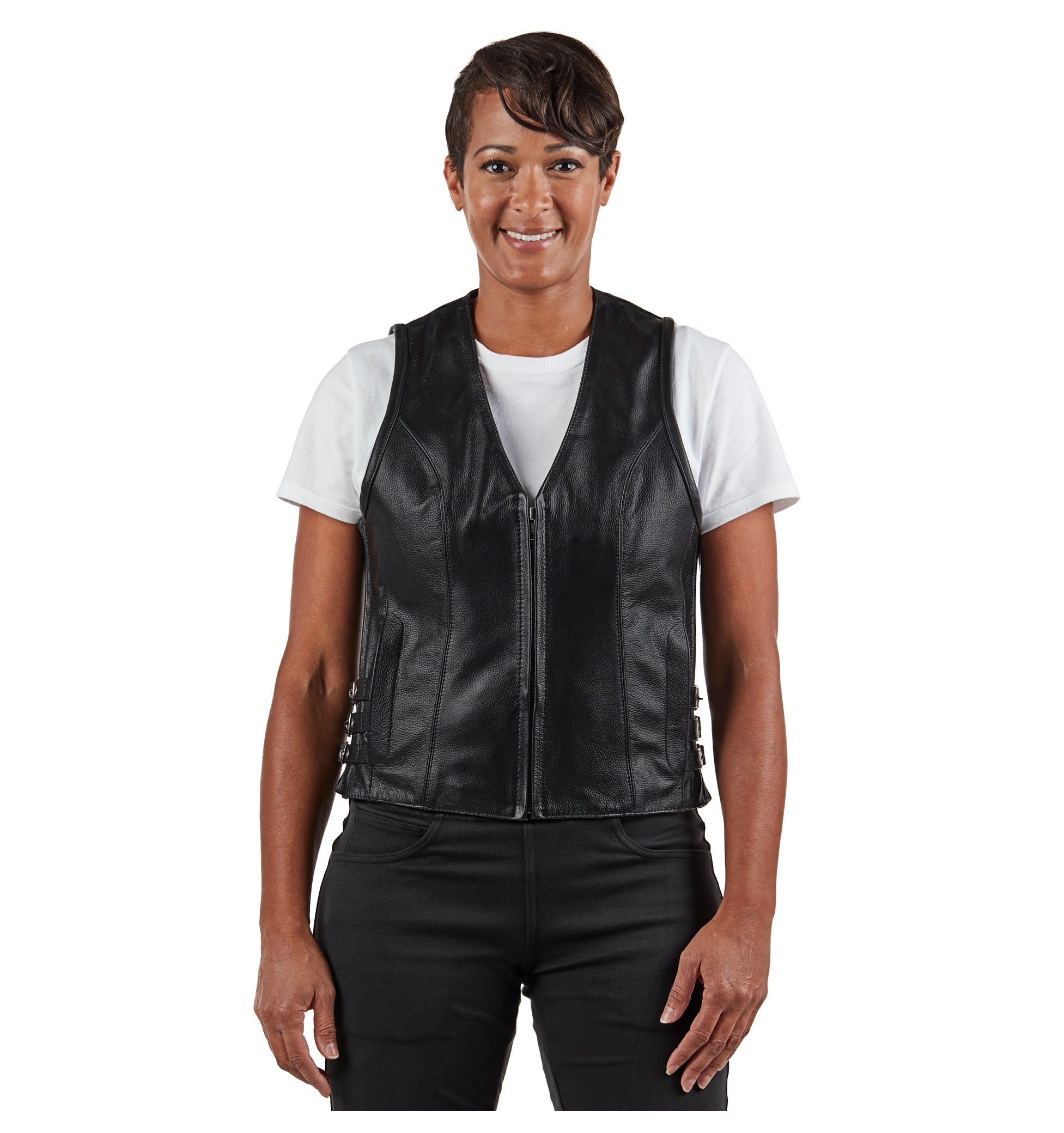 Street & Steel Nightstar Chaleco de cuero para mujer