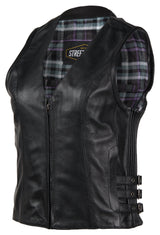 Street & Steel Nightstar Chaleco de cuero para mujer