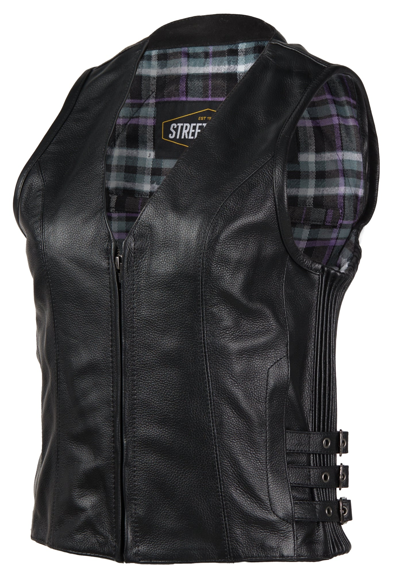Street & Steel Nightstar Chaleco de cuero para mujer