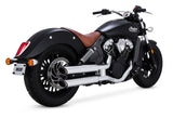 Silenciadores Vance & Hines PCX de 3" redondos Twin Slash Slip-On para Indian Scout 2015-2024