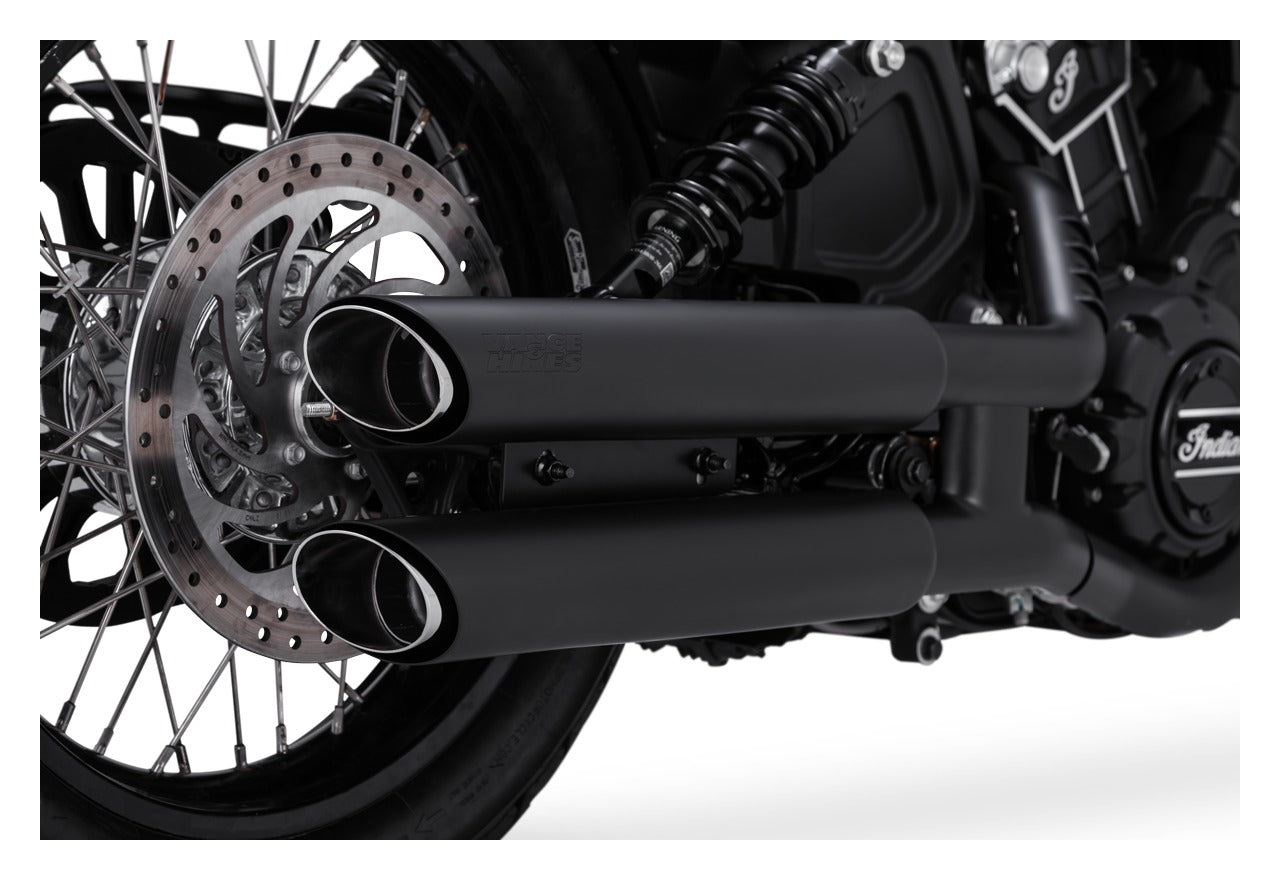 Silenciadores Vance & Hines PCX de 3" redondos Twin Slash Slip-On para Indian Scout 2015-2024