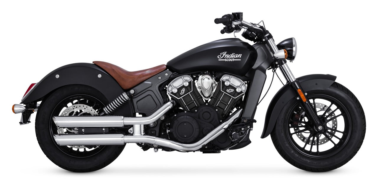 Silenciadores Vance & Hines PCX de 3" redondos Twin Slash Slip-On para Indian Scout 2015-2024