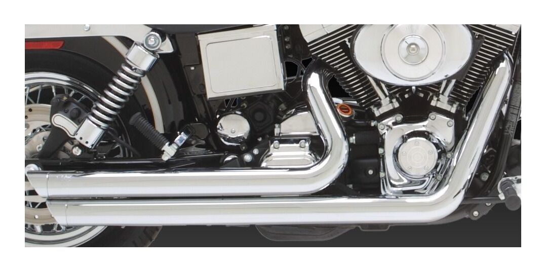 Escape escalonado Vance & Hines Big Shots para Harley Dyna 1991-2005, cromado [Con imperfecciones - Muy bueno]