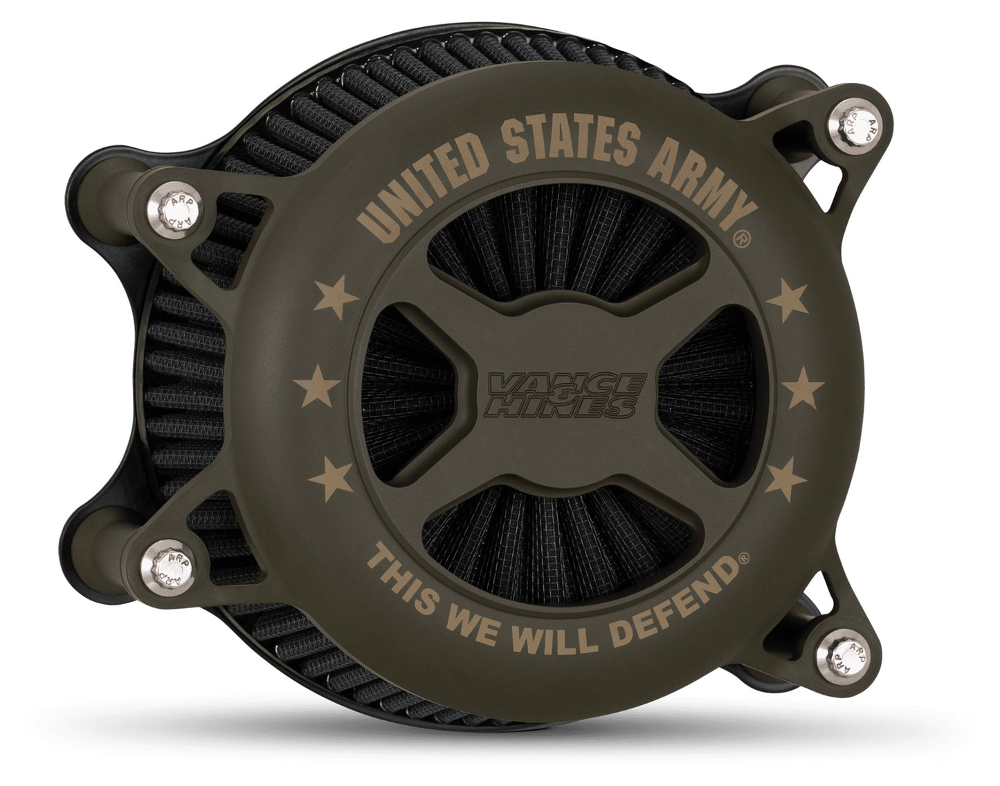 Kit de filtro de aire VO2 de la serie Military Power de Vance & Hines para Harley