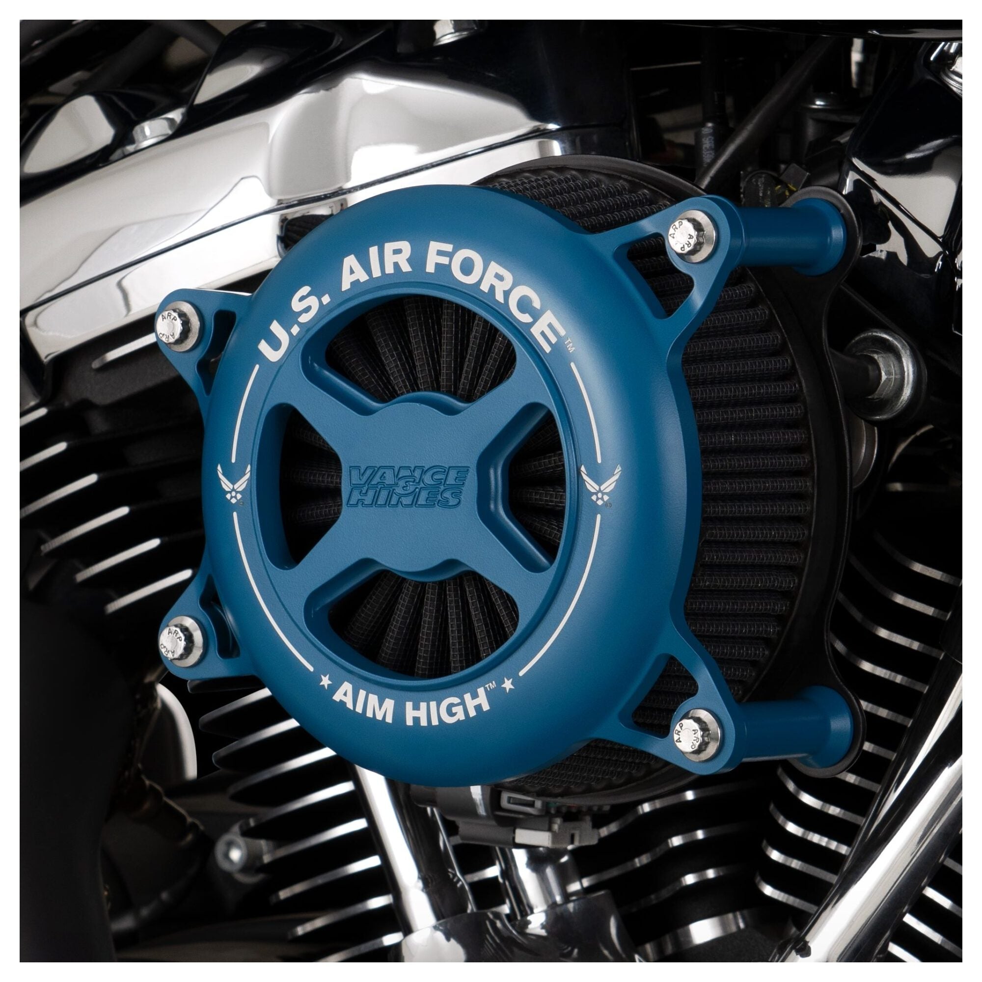 Kit de filtro de aire VO2 de la serie Military Power de Vance & Hines para Harley