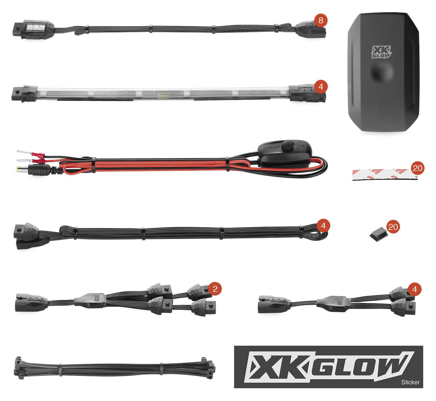 Kit de luces controlado por aplicación XKGlow XKChrome para motocicleta